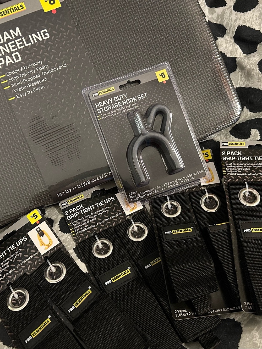 Pro Essentials heavy duty Storage Hook Set & Grip Tie Ups bundle All New